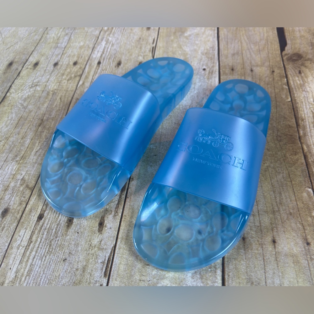 Coach Ulyssa Candies Blue Slide Sandals 10B